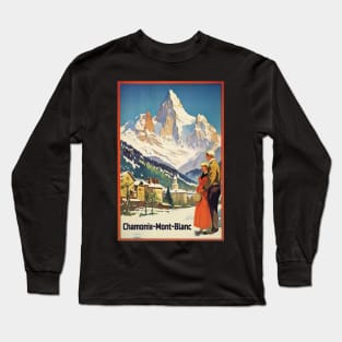 Chamonix, Mont Blan, Ski Poster Long Sleeve T-Shirt